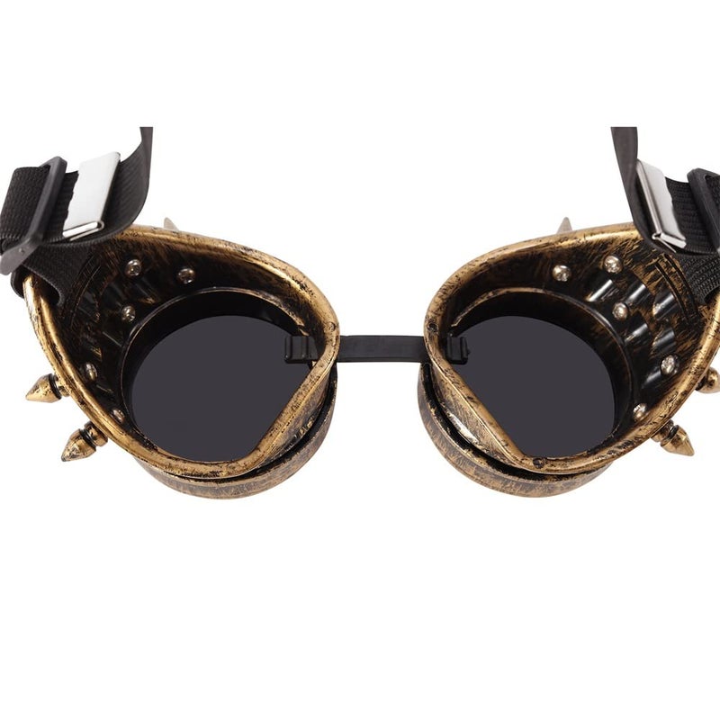 Lelinta Spiked Goggles Steampunk Welding Goth Cosplay Vintage Goggles Rustic - Image 2